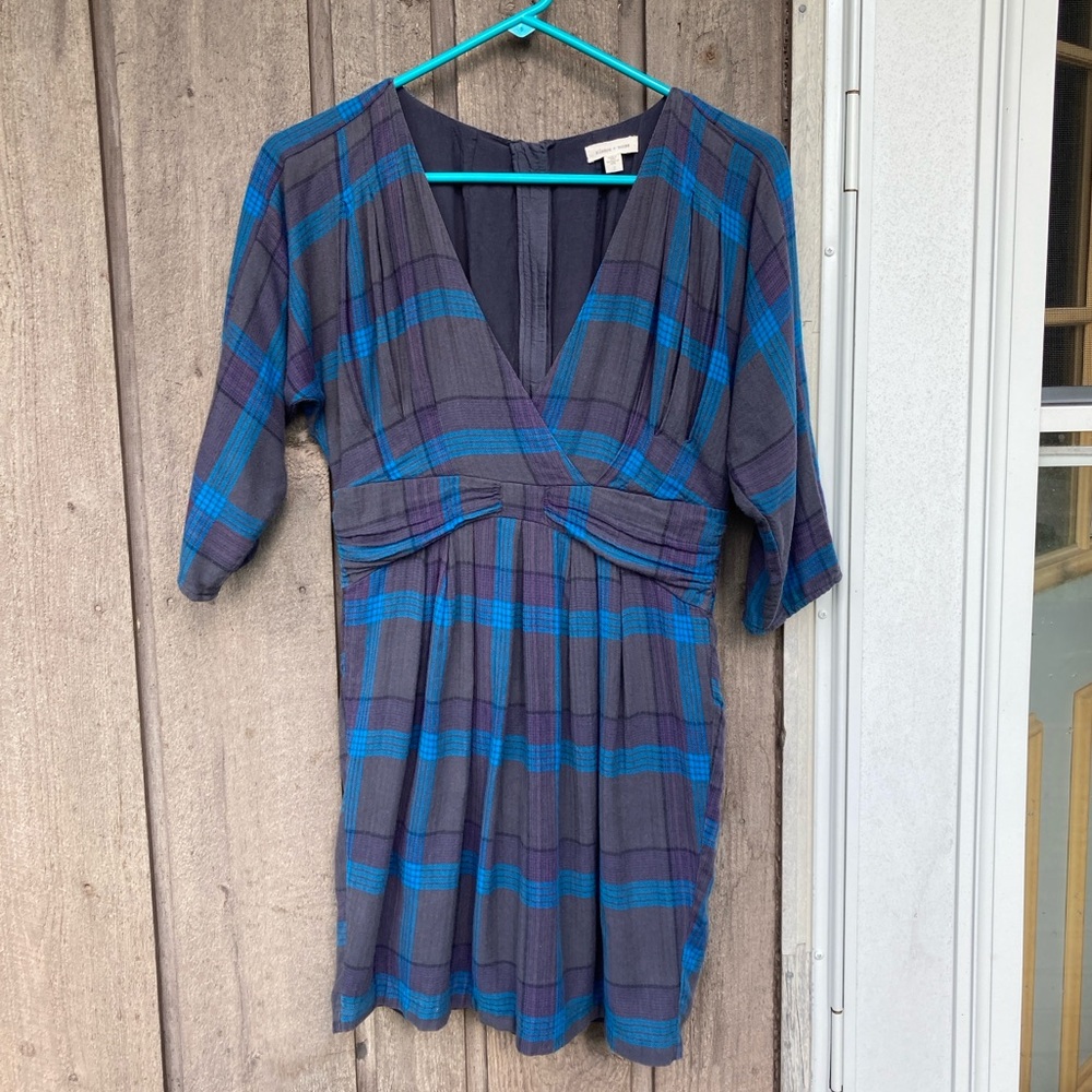 Boho Top 1990’s ANTHROPOLOGIE Vintage Tunic SILENCE + NOISE Blue Purple Gray 2